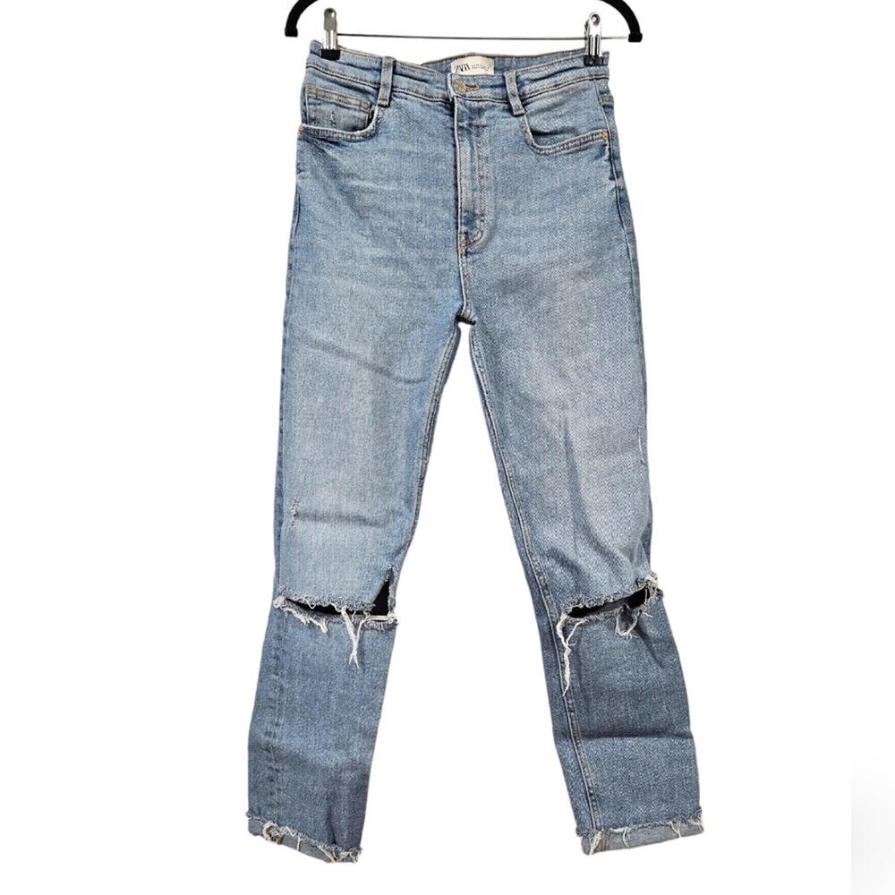 Zara High-Rise Straight Leg Jeans Size 6